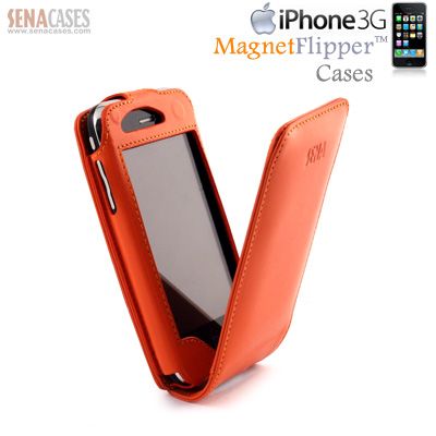 SENA APPLE IPHONE 3G & 3GS MAGNET FLIPPER LEATHER CASE  