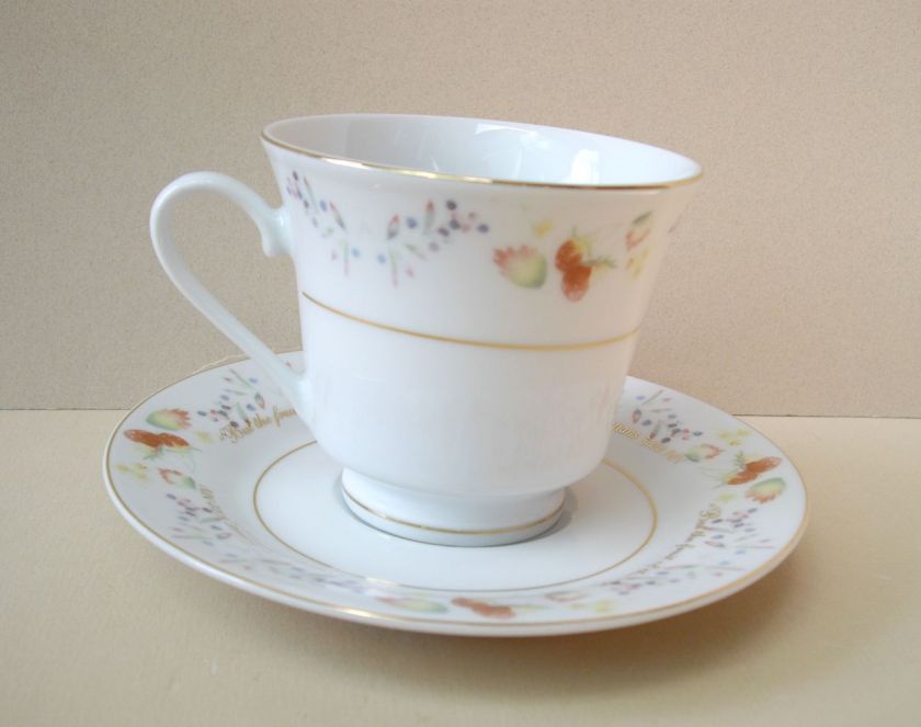   Christian Religious Cup & Saucer Set w/ Bible Scripture  