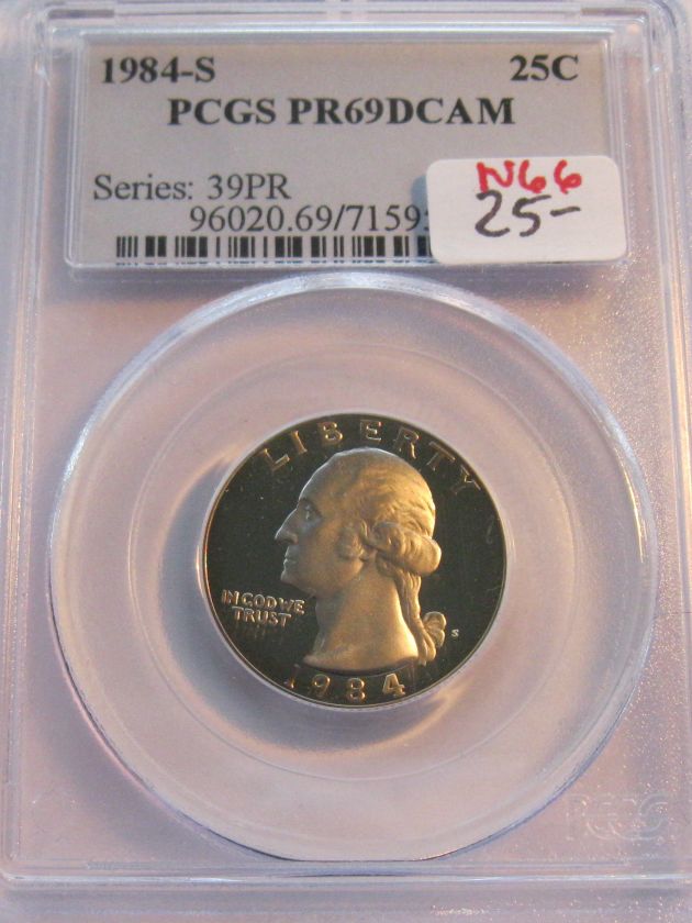 1984 S Washington Quarter Dollar PCGS PR69 Deep Cameo #n66  