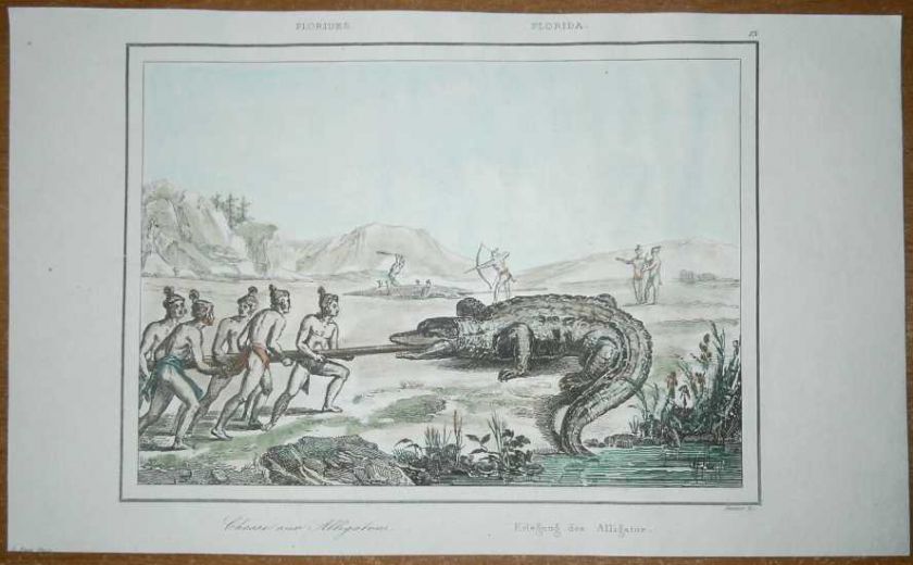 1837 Vernier / De Bry print FLORIDA INDIANS #13  