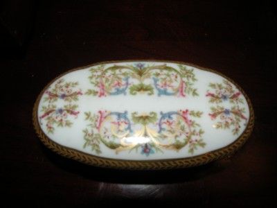 VINTAGE LIMOGES LIMOGE PORCELAIN MATCH BOX WITH STRIKE  