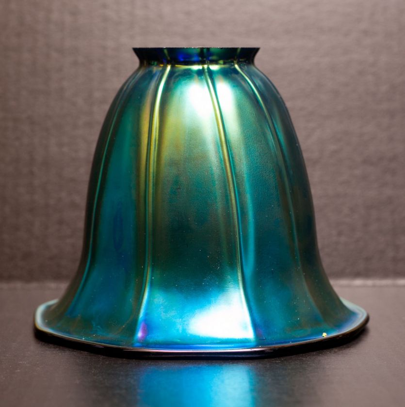 IRIDESCENT ART GLASS BELL REPLACEMENT LAMP SHADES  