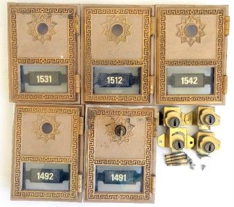 Vintage SALSBURY Mailbox Post Office Bank Door LOT OF 5  