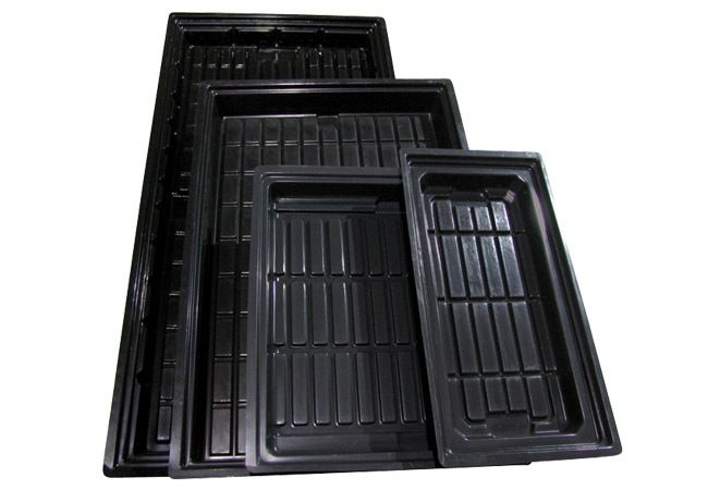 Black ABS Plastic Hydroponics Grow Tray 2 x 4  