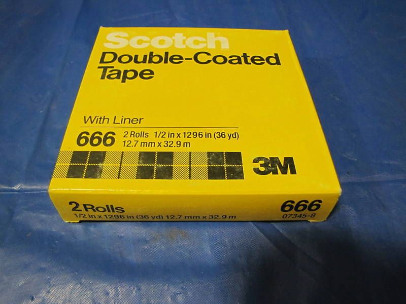 Scotch Double Coated Tape w/Liner, .5 x 1296  2 Rolls  