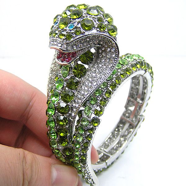 Snake bracelet bangle w Swarovski Crystal B272  