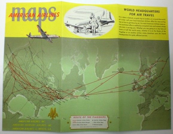 1940s American Airlines Flagship Information Package Brochure Flight 