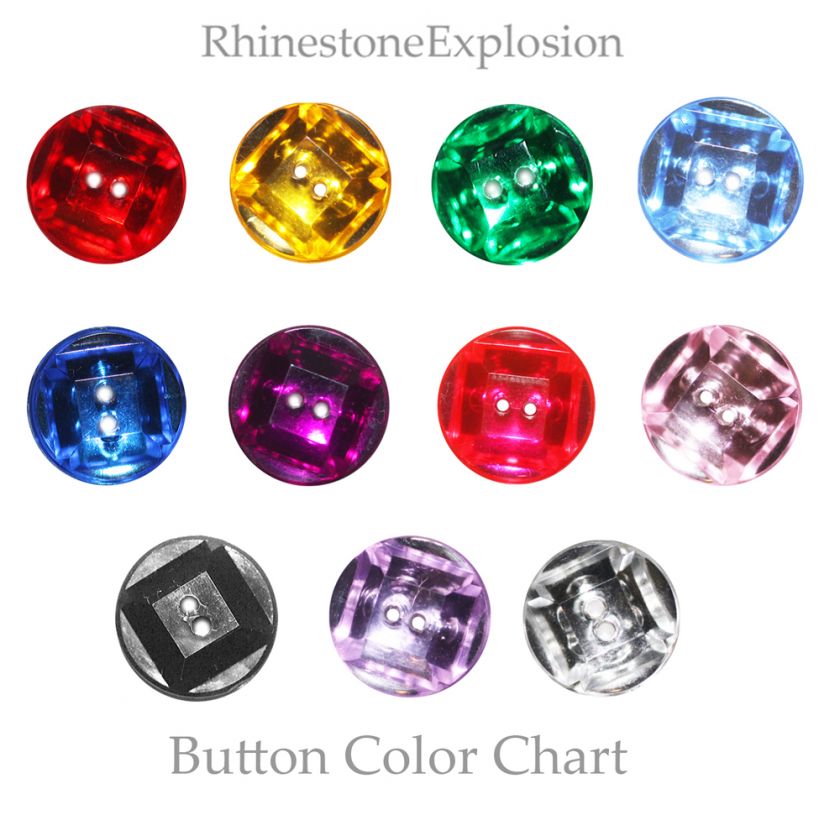 RHINESTONE SPARKLE SEW ON BUTTONS GEMS 15 19mm 9 colors  