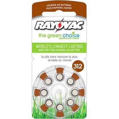 Rayovac Size 312 Hearing Aid Battery 8pk L312ZA 8ZM  