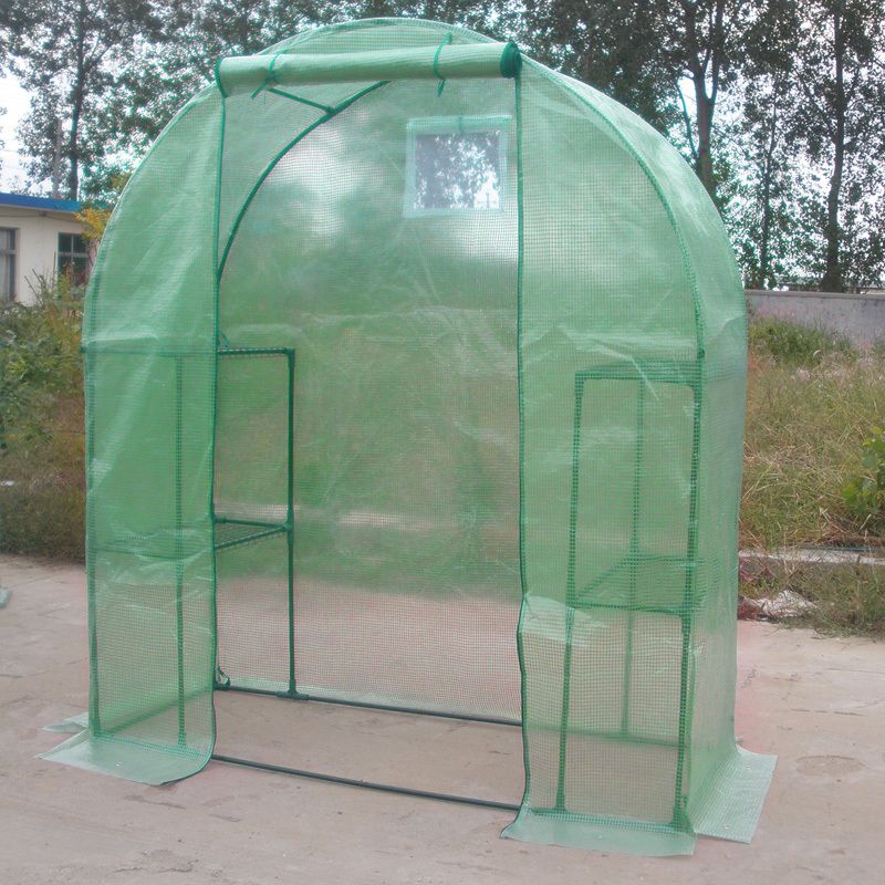 Portable green house hut green house w / shelves  