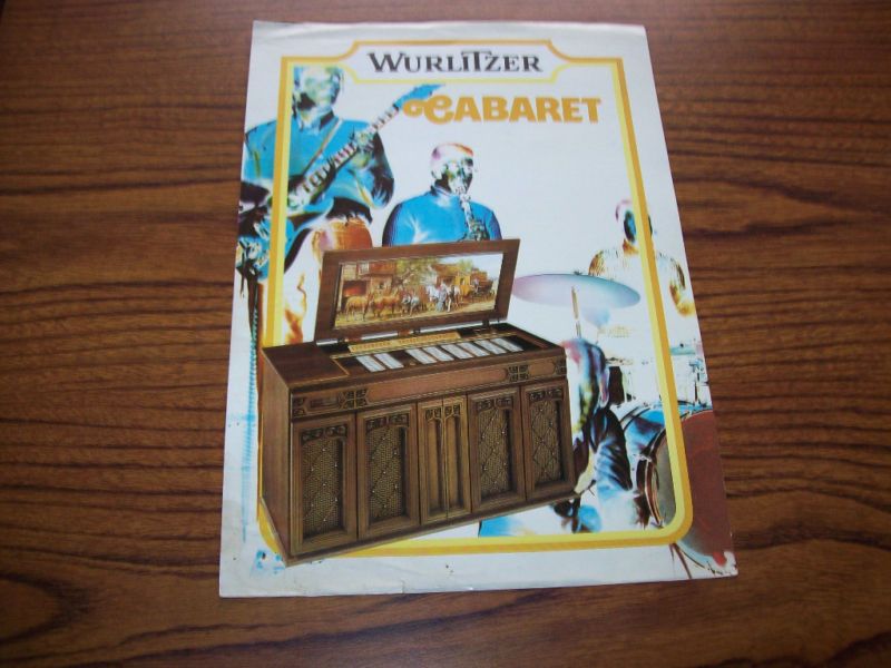 WURLITZER CABARET 160 ORIG JUKEBOX FLYER BROCHURE 1975  