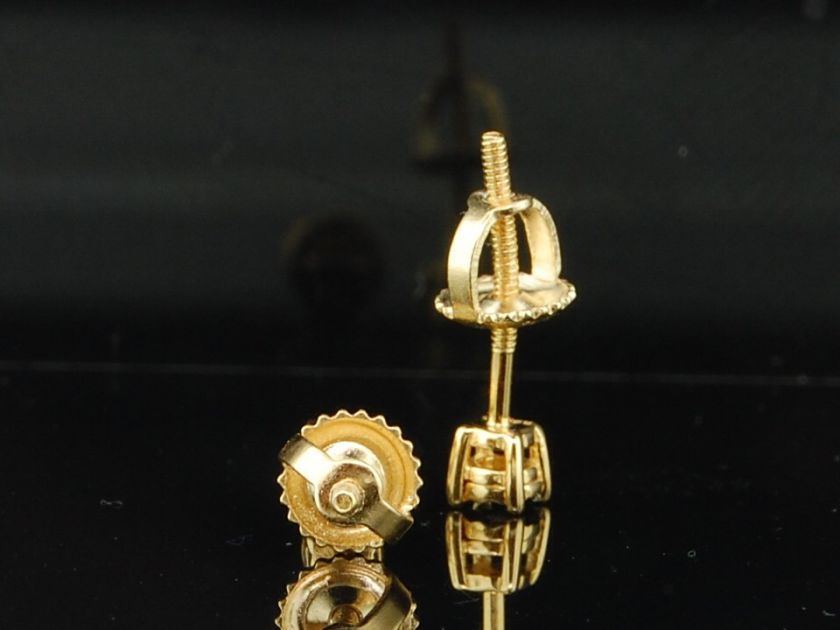 Mens / Ladies Yellow Gold Finish Fanook Set Diamond Earrings Studs 0 