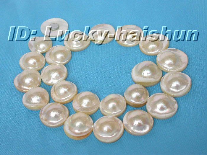 RARE 22MM NATURAL WHITE SOUTH SEA MABE PEARL NECKLACE MABE CLASP