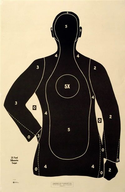 25 B 21 EX SILHOUETTE PISTOL RIFLE SHOOTING TARGETS  