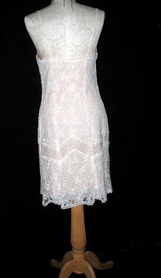 NWT Jessica McClintock Romantic Ivory Lace Slip Dress Size 8  