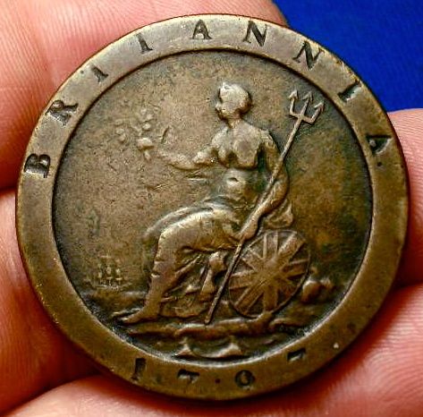 OLD ENGLISH 1797 CARTWHEEL SIZE COLONIAL PENNY  