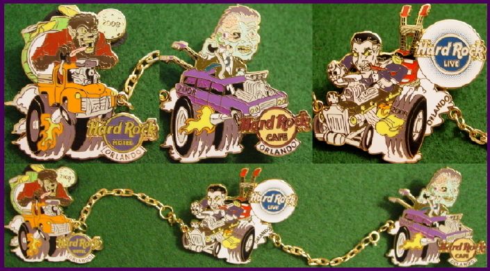 Hard Rock Cafe Live & Hotel ORLANDO 2008 HALLOWEEN 3 PINS Dracula 