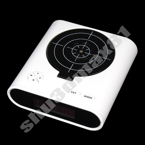 New Gun Alarm Clock Cool Tech Gadget Red LED S1453  