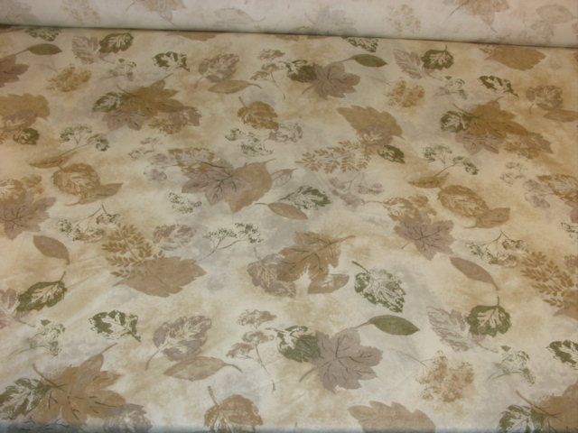 Mill Creek Leaf Cotton Print Monrovia Birch Tan Green  