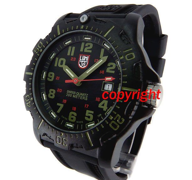 LUMINOX MEN SWISS MADE 200M POLYCARBONATE BLACK POLY U STRAP 8817 