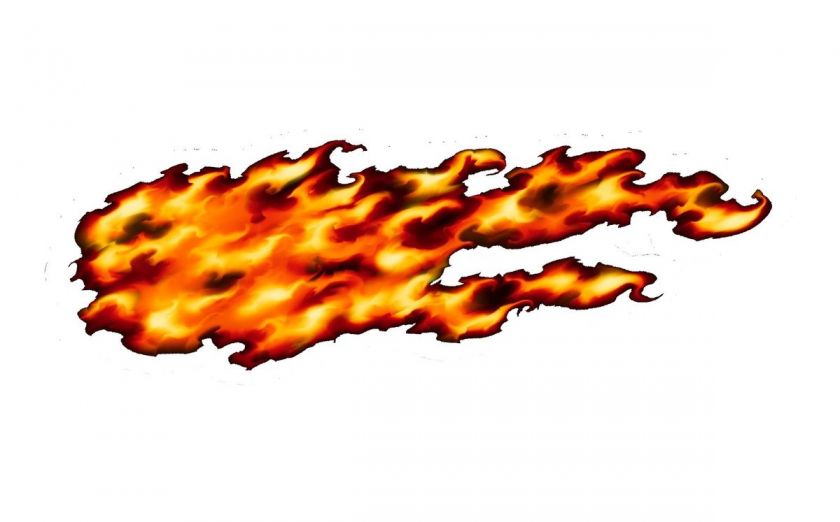Side flames vinyl graphic decal wrap motorcycle go kart race car 