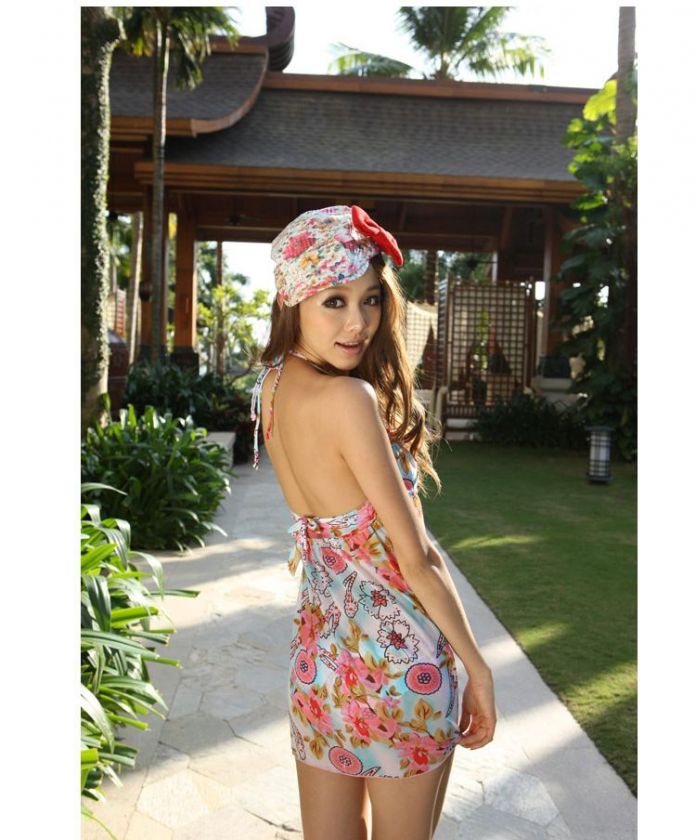 New Floral 3 pcs Bikini with Beach dress Swimwear Swimsuit S M L SW75 