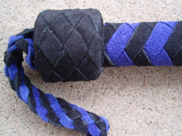 NEW Black/Purple 36 Tail Leather Flogger WHIP GOTHIC  