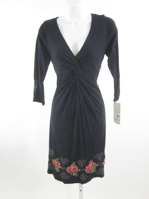 NWT JW LOS ANGELES Black Embroidered Dress Sz XS $198  