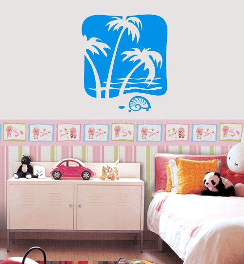 TROPICAL BEACH   Vinyl Art Wall Decals Stickers Murals  