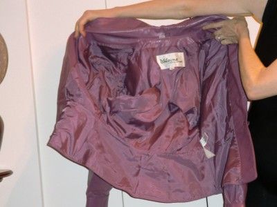 VTG Mauve Pink Leather Basque Cropped Jacket Wilsons M  