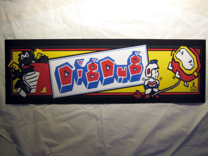 Dig Dug Digdug Non Jamma Arcade Marquee / Header  