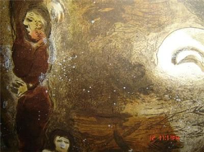 MARC CHAGALL Bible, Ruth at the feet of Boaz Lithograph  