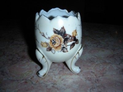 1950s NAPCOWARE FOOTED EGG FLORAL ROSE PORCELAIN VASE  