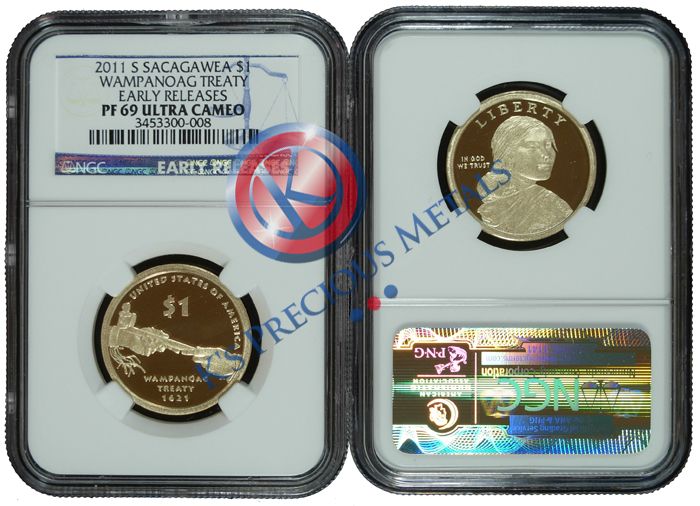 2011 S Sacagawea Wampanoag Treaty $1 NGC PF69 PF 69UC Early Releases