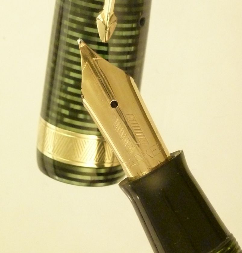 PARKER VACUMATIC MAXIMA, EMERALD GREEN, RESTORED     FOUNTAIN PEN 