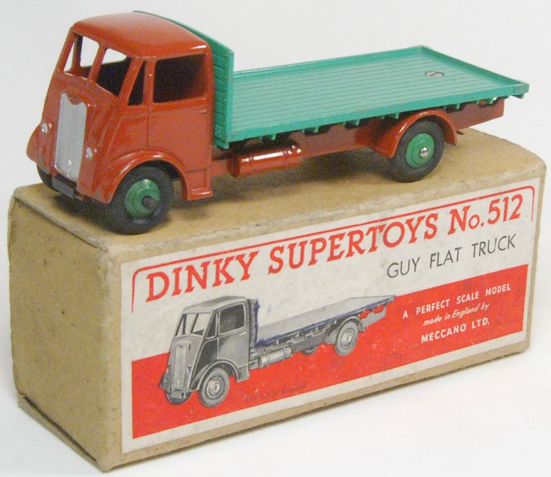 1947 DINKY #512 GUY FLAT VAN, GREEN/BROWN near MINT W/EXC BOX  