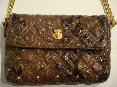 MARC JACOBS STUDDED PYTHON SMALL SINGLE SHOULDER BAG  