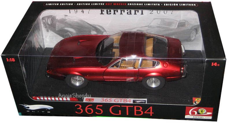 HOT WHEELS ELITE FERRARI 365 GTB4 SCALE 118 DIECAST  