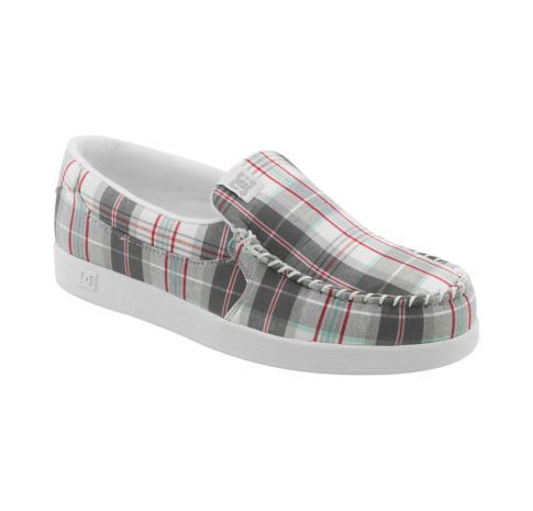 MENS DC SHOES VILLAIN TX WHITE PLAID SIZES AVAILABLE  