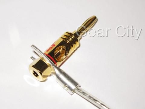 Gold Plated Banana Plug Speaker Cable Wire Open Screw Connector Hi 