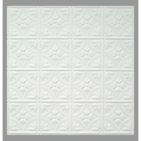 Pack 2 X 4 Styrene Faux TIN Style White Ceiling Tiles no. 209 