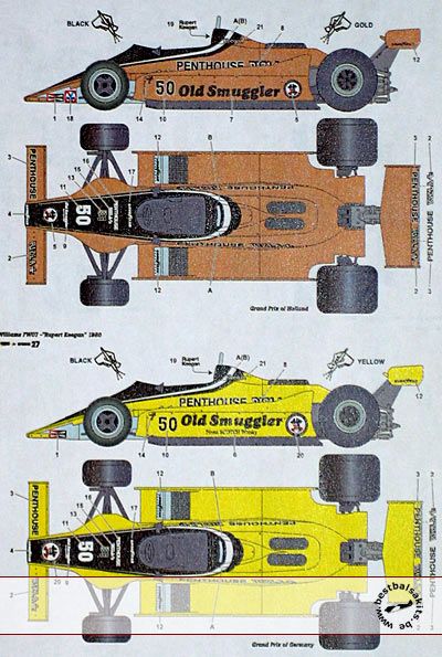 STUDIO 27 OLD SMUGGLER DECAL TAMIYA 1/20 WILLIAMS FW07  