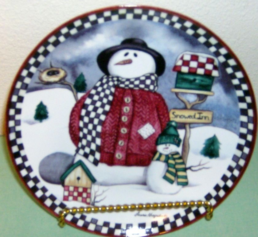 Snowed Inn Collector Plate New Seasons Laurie Korsgaden  