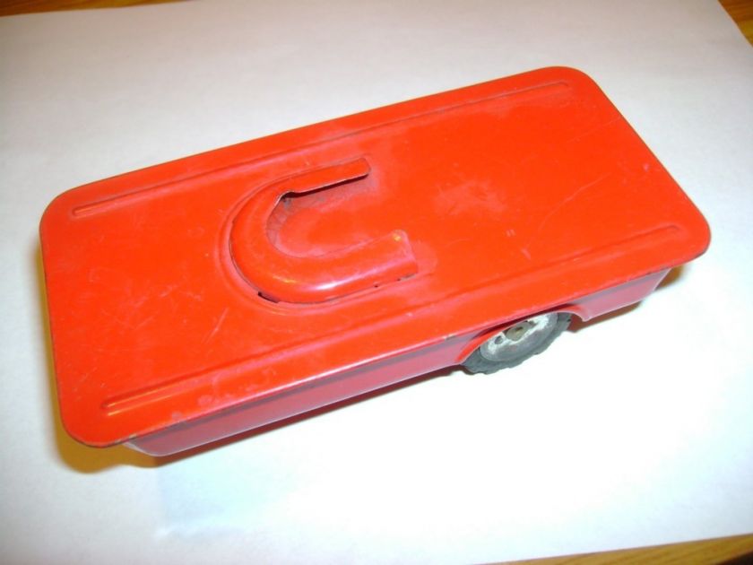 1954 SSS Japan Red Friction Tin Car Trailer  