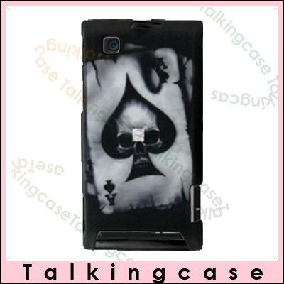 BLACK ACE SKULL HARD CASE COVER MOTOROLA DEVOUR A555  