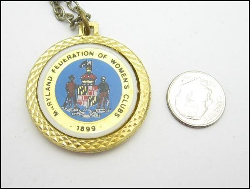 1776 1976 Bicentennial MOCK LIBERTY COIN and MD NECKLACE  