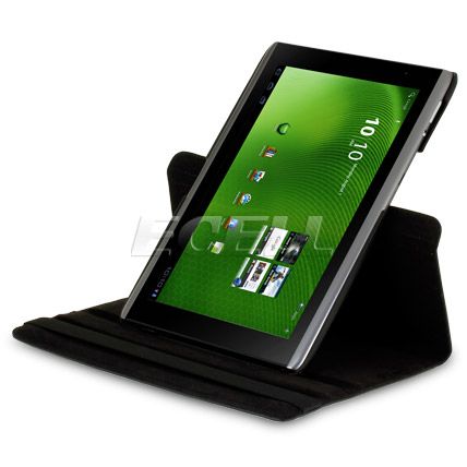   ROTATING LEATHER FOLIO CASE & STAND FOR ACER ICONIA TAB A500  