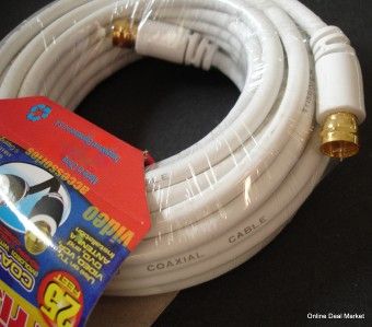 25 Feet RG 59U Coaxial Cable F Connectors Antenna TV  