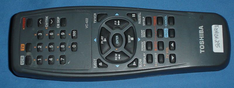 TOSHIBA 295 VCR REMOTE CONTROL VC 422 BY634676 W 422  