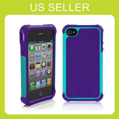 Apple iPhone 4 4S AGF Ballistic SG Rugged Case Purple / Teal AT&T 